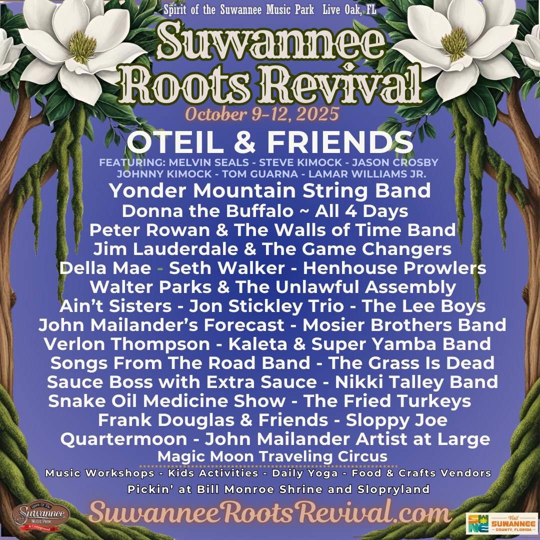 Packing our bags and heading on south to Florida this October for @suwanneeroots 🐊 🌼
Tickets are on sale now >> www.suwanneerootsrevival.com/tickets/