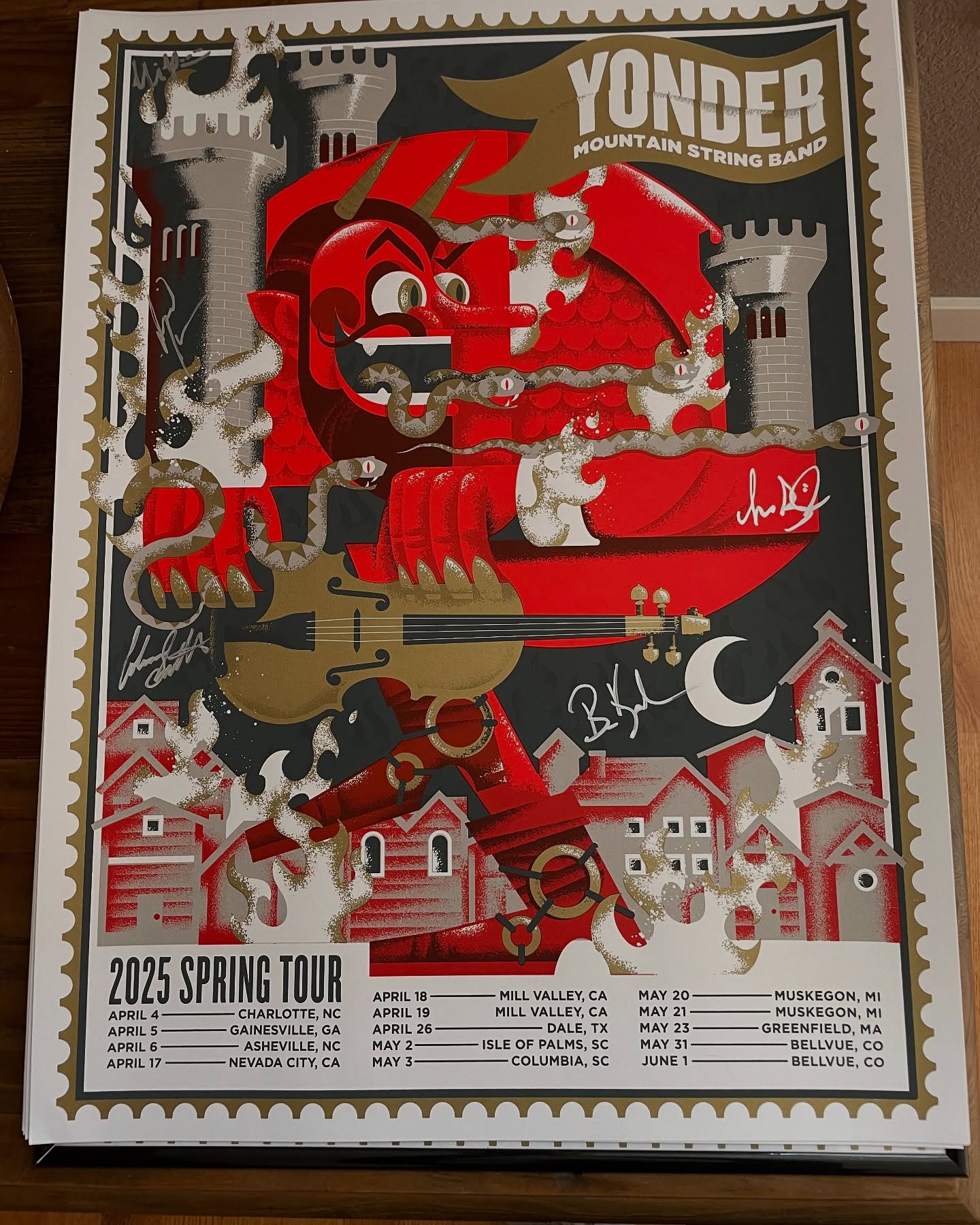 Last chance to snag this spring tour beauty by @dan_augustine_draws 👹 two more dates left of spring tour this weekend and we’re stoked it’ll be at @mishawakaamphitheatre with our buddies @thefretliners kicking things off!