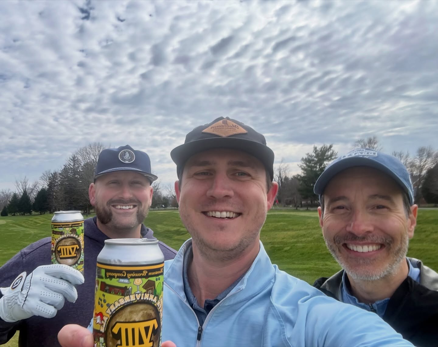 Adam kicked things off early today with the @moontownbeer A-Team on the golf course ⛳️ Getting dialed in for night two of the big anniversary throwdown.