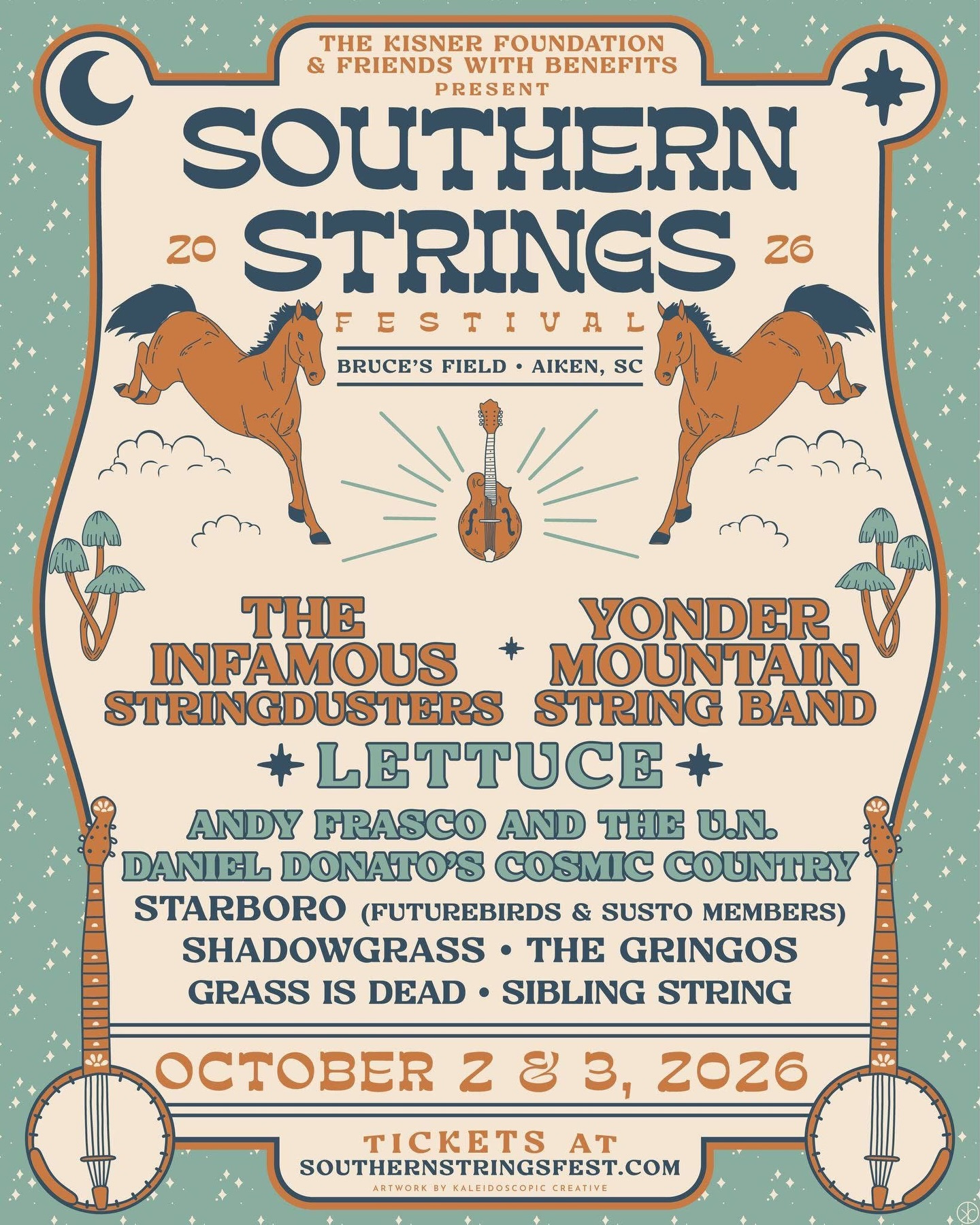 Sweet times ahead of us in Aiken, SC at @southernstringsfest 🌞🌳 We’re excited to venture down south this October 2-3 alongside The Infamous Stringdusters, Lettuce, Andy Frasco, Daniel Donato + more.

🎟️ Tickets are on sale NOW — act fast to lock in the lowest price! A music-packed weekend awaits!